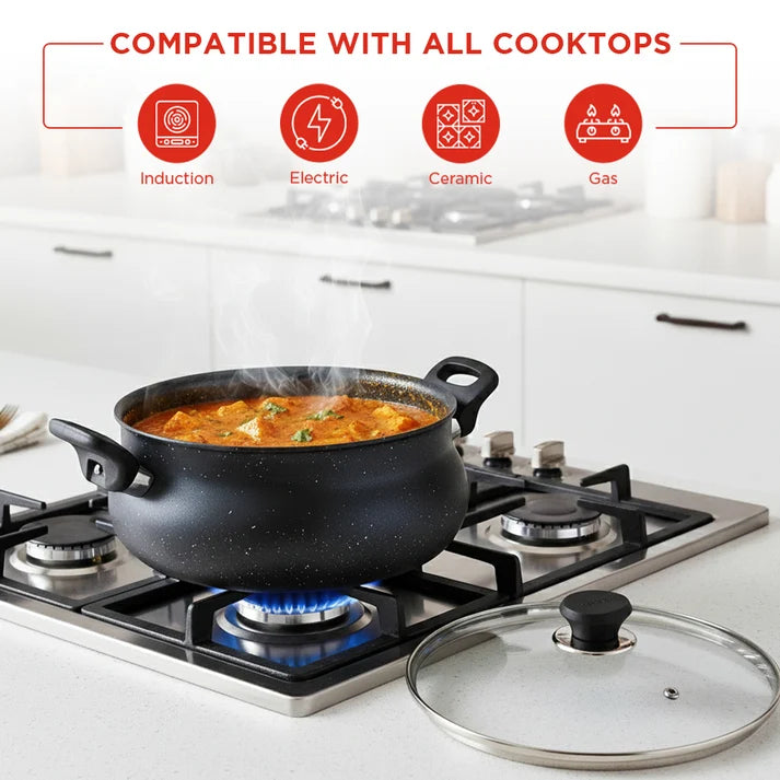 Vinod Zest Ceramica Handi with Lid - (Induction Friendly)