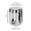 VINOD Stainless Steel Russian Deep Dabba Set of 4 - 1800 ml with Heavy Gauge Steel, Airtight Lids, Mirror Finish & Dishwasher Safe