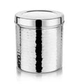 VINOD Stainless Steel Hammered Deep Dabba Set of 5 - Capacity: 1000 ml, 1400 ml, 1800 ml, 2300 ml & 3000 ml with High Grade steel, Airtight Lids