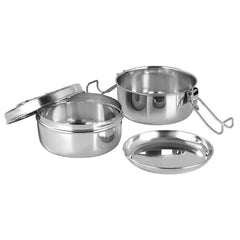 VINOD Stainless Steel Lunch Tiffin with 2 Compartments - 7 Inch Size, Rust Free, Mirror Finish, Tough and Strong Build, Easy to Carry