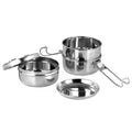 VINOD Stainless Steel Lunch Tiffin 9 Inch - 3 Compartment, Mirror Finish, Tough and Strong Build, Rust Free, Easy to Carry