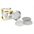 VINOD Stainless Steel 4 in 1 Chalni Set for Flour, Authentic Steel, Rust Free, Easy to Clean and Dishwasher Safe