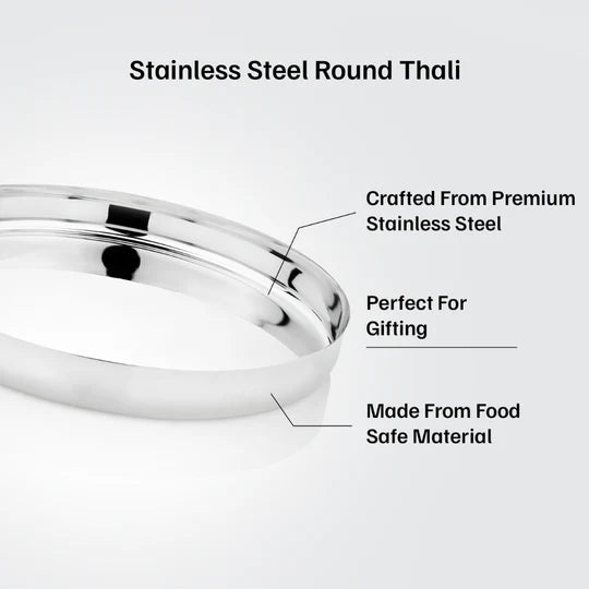 Vinod Stainless Steel Beeding Khumcha Thali Set of 2,