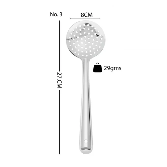 Vinod Stainless Steel Cooking Skimmer/Steel Jharni/Jhara With long Handle, Set of 2, Size 27cm