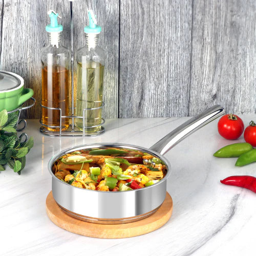 Doniv Majestic Stainless Steel Sandwich Bottom Fry Pan – Induction Friendly