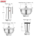 VINOD 53 Pieces Two Tone Dinner Set, Heavy Gauge, Rust-free, Tough and Strong, Durable Two Shine, Dishwasher Safe and ISI certified