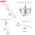 VINOD 58 Pieces Laser Stainless Steel Dinner Set, Heavy Gauge steel, Tough and Strong, Durable shine, Dishwasher safe and ISI certified