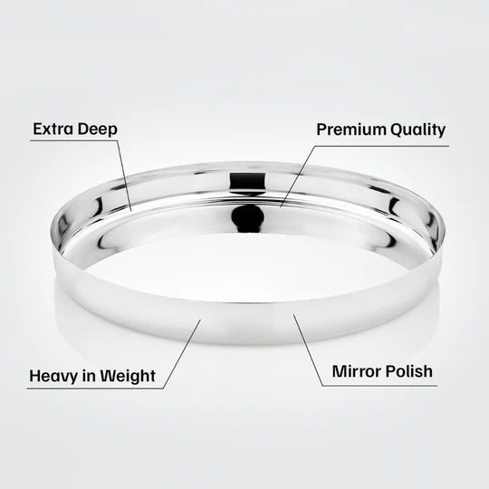 Vinod Stainless Steel Beeding Khumcha Thali Set of 2,