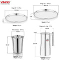 VINOD 61 Pcs Premium Stainless Steel Dinner Set Heavy Gauge, Rust Free, Durable, Dishwasher Safe, Hygienic, Mirror Finish with ISI Certified