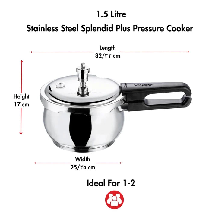 Vinod 18/8 Stainless Steel Splendid Plus Pressure Cooker
