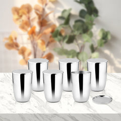 Stainless Steel 6 PCS Glass with Lid Impression
