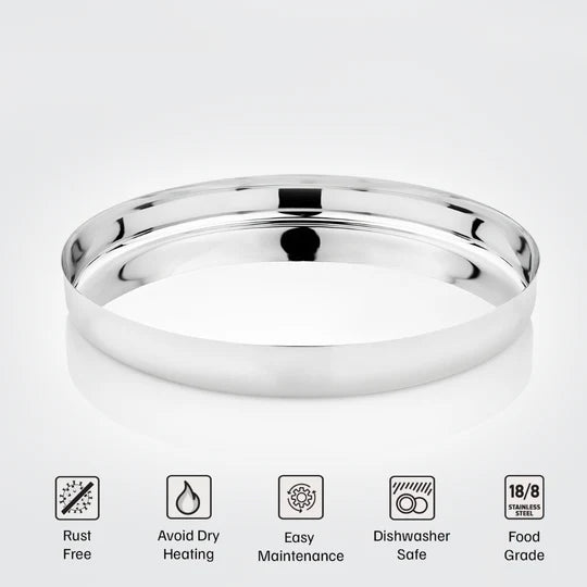 Vinod Stainless Steel Beeding Khumcha Thali Set of 2,