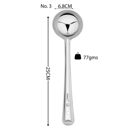Vinod Stainless Steel Basting Serving Ladle, Serving Spoon / Karachi. Ideal for Gravies / Soups / Curries and Dishes - Set of 2, Size 25cm
