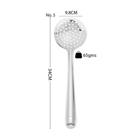 Vinod Stainless Steel Cooking Skimmer/ Jharni/Jhara With long Handle, Set of 2, Size 34cm