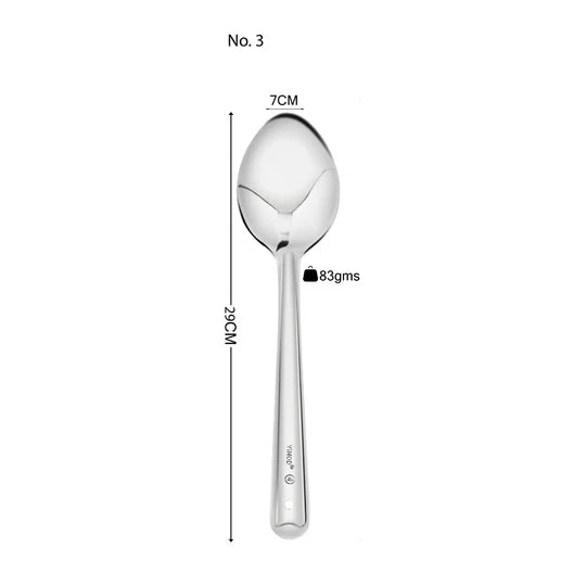 Vinod Stainless Steel Paan Serving/Cooking Spoon, Set of 2, Size 29cm, No 3 | Ideal for Gravy/Curry/Sauces/Bhaji/Rice