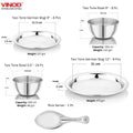 Vinod 77 Pieces Two Tone Dinner Set, Heavy Gauge, Tough and Strong, Mirror Finishing, Durable, Rust-Free & ISI Certified