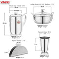 Vinod 77 Pieces Two Tone Dinner Set, Heavy Gauge, Tough and Strong, Mirror Finishing, Durable, Rust-Free & ISI Certified