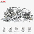 Vinod 77 Pieces Two Tone Dinner Set, Heavy Gauge, Tough and Strong, Mirror Finishing, Durable, Rust-Free & ISI Certified