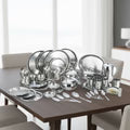 Vinod 77 Pieces Two Tone Dinner Set, Heavy Gauge, Tough and Strong, Mirror Finishing, Durable, Rust-Free & ISI Certified