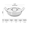 Doniv 2 Piece Majestic Sandwich Bottom Cookware Set, 1 Piece Sauce Pan with lid 14 cm & 1 Piece Kadhai with Lid 24 cm