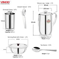 Vinod 85 Pieces Deluxe Stainless Steel Dinner Set, Rust-Free Heavy Gauge Steel, Mirror Finish, Dishwasher Safe and ISI Certified