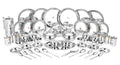 VINOD 51 Pieces Stainless Steel Dinner Set in Two Boxes, Heavy Gauge steel, Tough and Strong, Mirror finish, Dishwasher safe & ISI certified