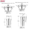 VINOD 51 Pieces Stainless Steel Dinner Set in Two Boxes, Heavy Gauge steel, Tough and Strong, Mirror finish, Dishwasher safe & ISI certified