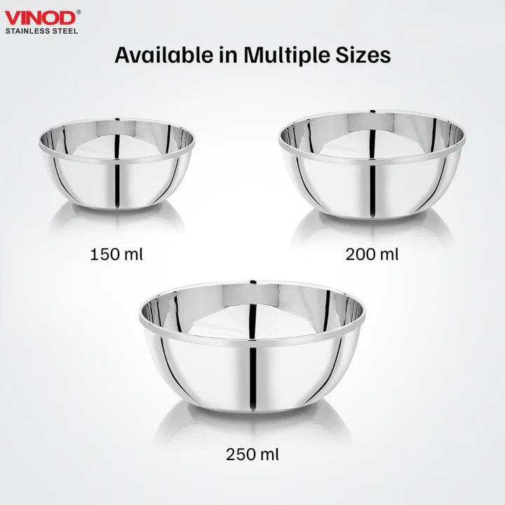 Vinod Stainless Steel Maharaja Bowl set of 6 pcs