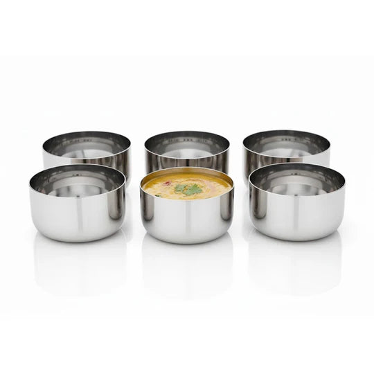 Vinod Stainless Steel Vati / Katori, set of 6 pcs, No 5.5