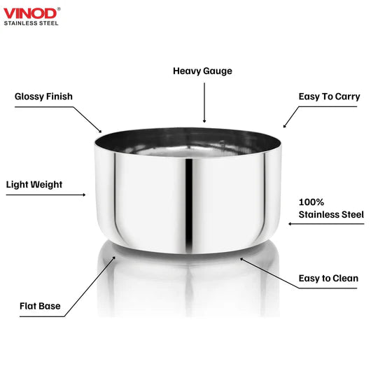 Vinod Stainless Steel Vati / Katori, set of 12 pcs, No 4.5