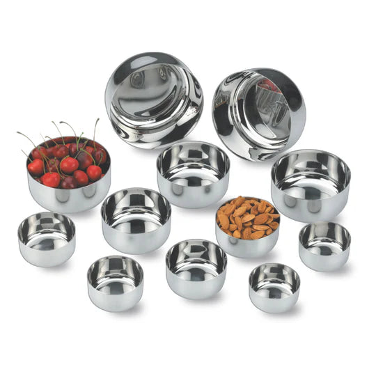 Vinod Stainless Steel Vati / Katori, set of 12 pcs, No 4.5