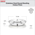 Vinod Stainless Steel Round Beeding Halwa Plate Set of 12 Pieces, Diameter 11.2 cm