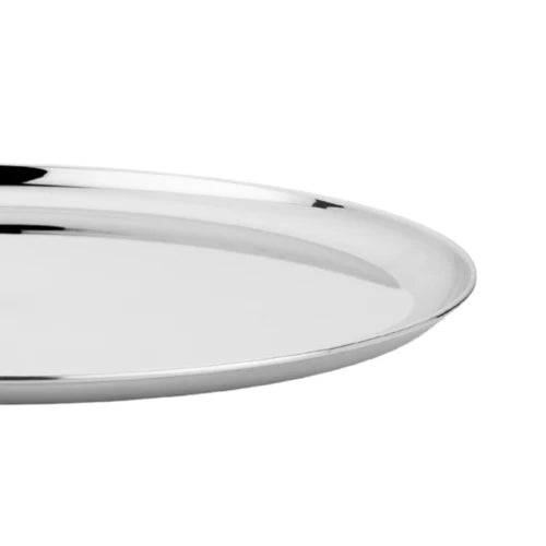 Vinod Stainless Steel Bangla Bogi Plate, Lunch & Dinner Plate, Set of 4 pieces, Diameter 29 cm