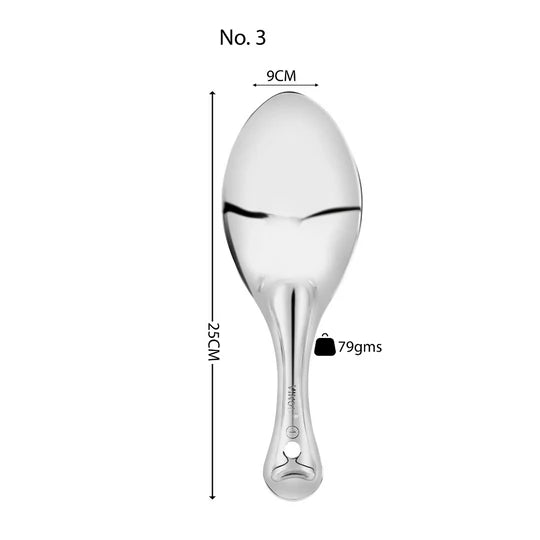 Vinod Stainless Steel Rice Server, Rice Spoon, Rice Chamcha, Ideal for serving rice & biryani, Set of 2, Size 25cm