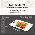 VINOD Stainless Steel Chopping Board in 30.5 X 20 cm Size with Knife-Friendly Surface, Rust Free Build and Hygienic Easy-Clean Finish