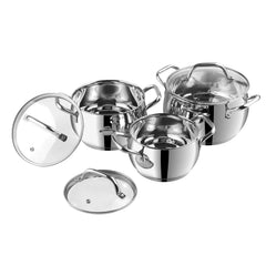 Vinod Stainless Steel Almaty Saucepot Set (Induction Friendly)