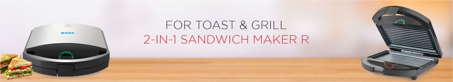 BOSS Aspic 750 Watts Sandwich Griller with Fixed Grill Plates