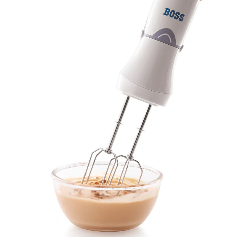 BOSS Quickmix Hand Blender 450 watts Hand Blender, Variable speed control, Chopper & Measuring Jar, Whisk & Dough hooks, 2 Years Warranty