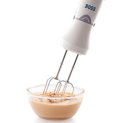 BOSS Quickmix Hand Blender 450 watts Hand Blender, Variable speed control, Chopper & Measuring Jar, Whisk & Dough hooks, 2 Years Warranty