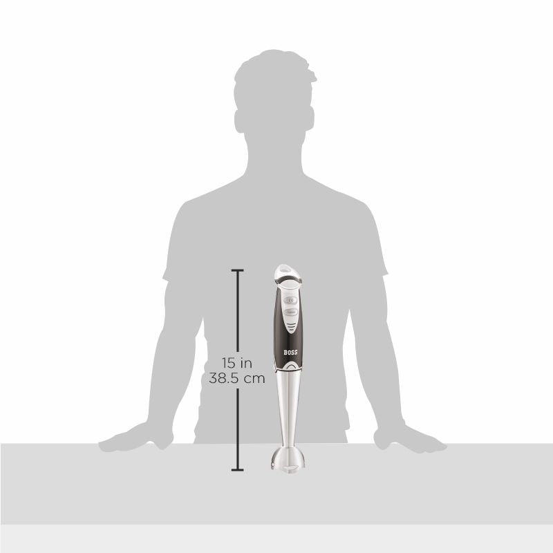 BOSS Quickmix Hand Blender 450 watts Hand Blender, Variable speed control, Chopper & Measuring Jar, Whisk & Dough hooks, 2 Years Warranty