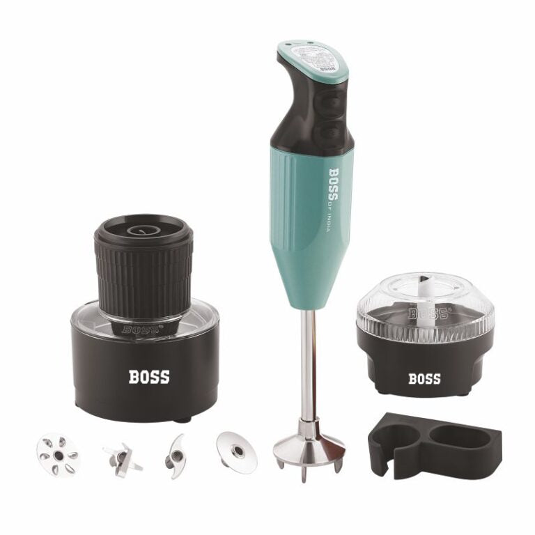 BOSS Genius 275 watts Hand Blender, 2 speed control, chutney & chopper Jar, 5 Years Warranty