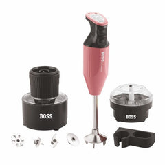 BOSS Genius 275 watts Hand Blender, 2 speed control, chutney & chopper Jar, 5 Years Warranty