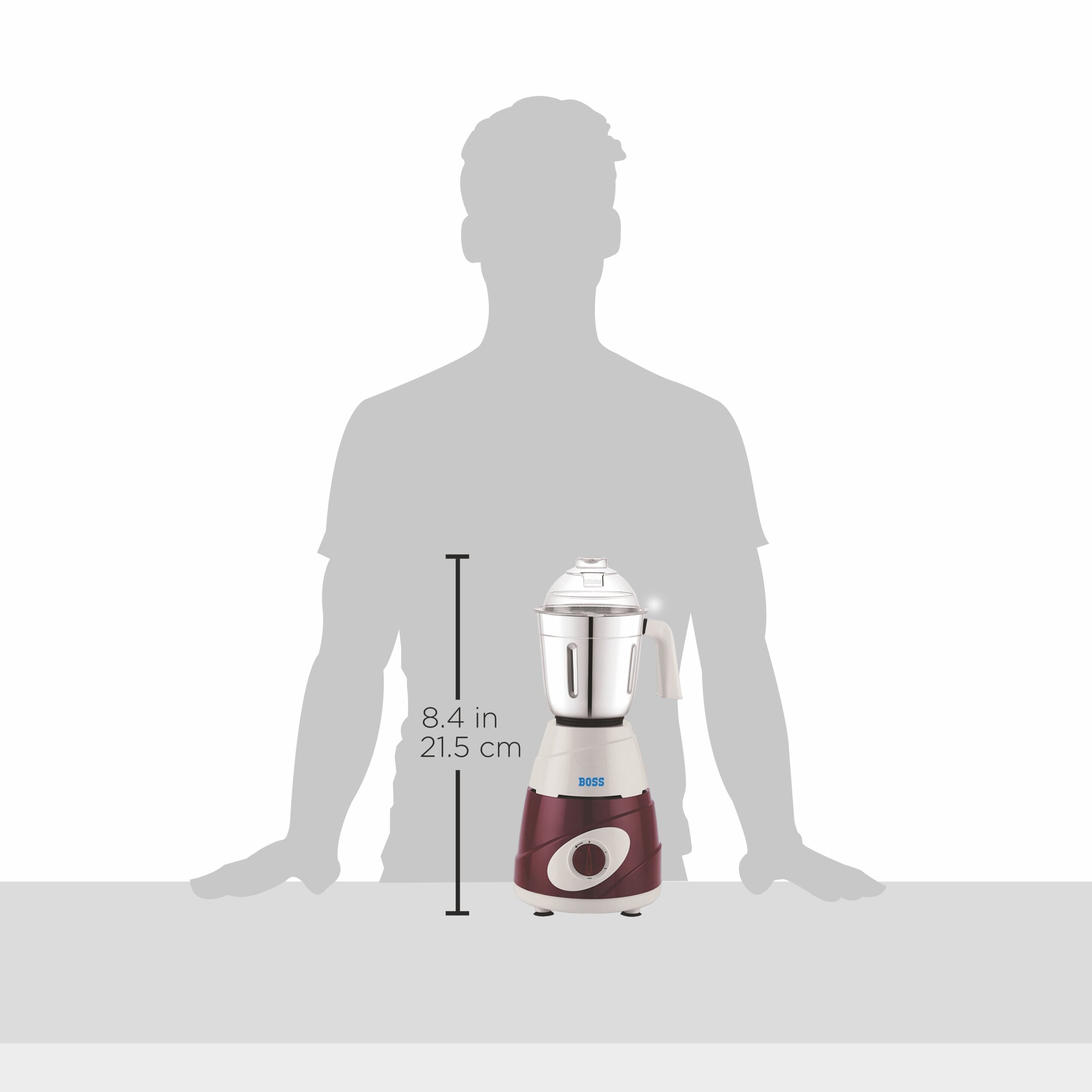BOSS Thunder 550W Mixer Grinder with Powerful Motor, 3 SS Jars, 5 years warranty