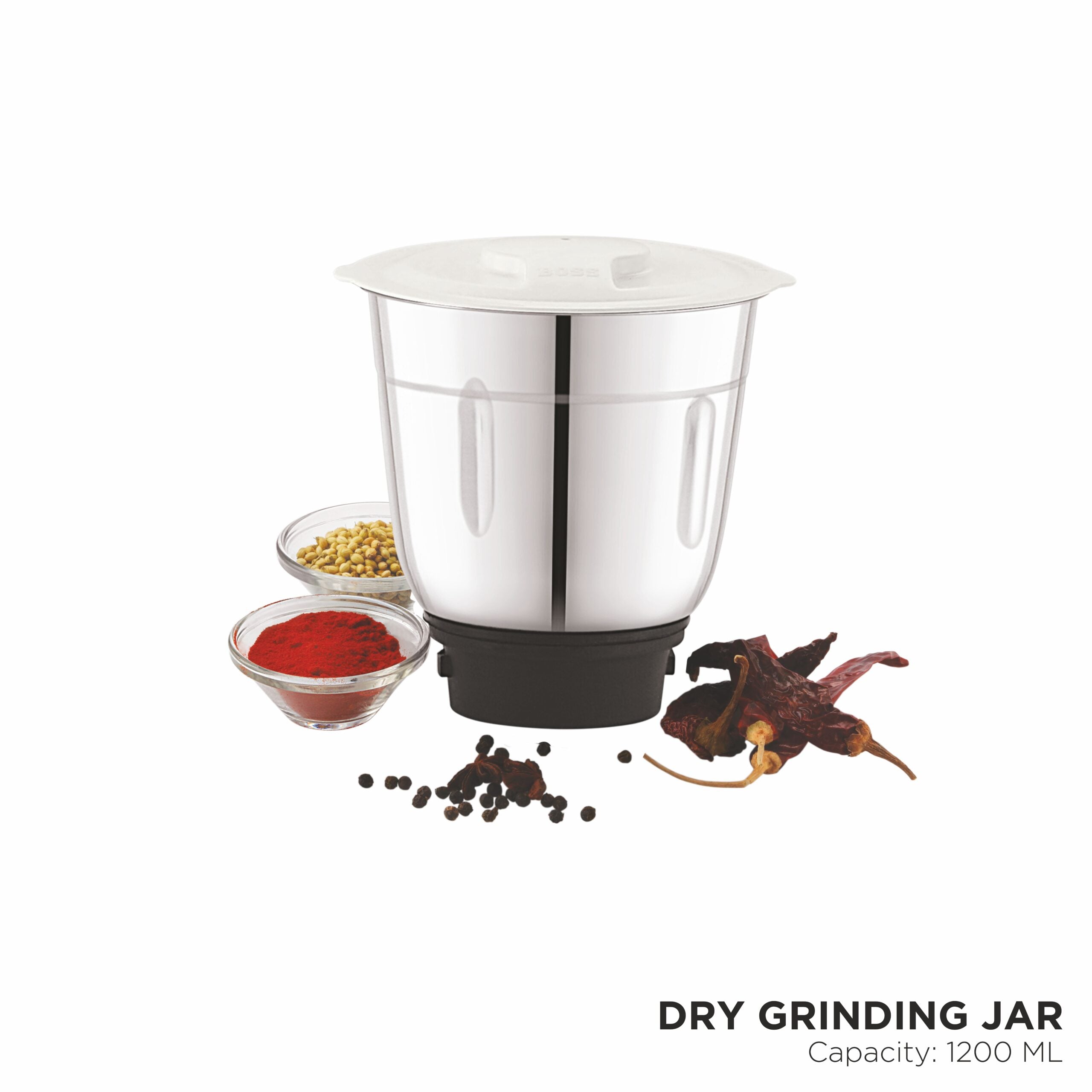 BOSS Thunder Deluxe 550W Mixer Grinder with Powerful Motor, 3 SS Jars, 5 years warranty