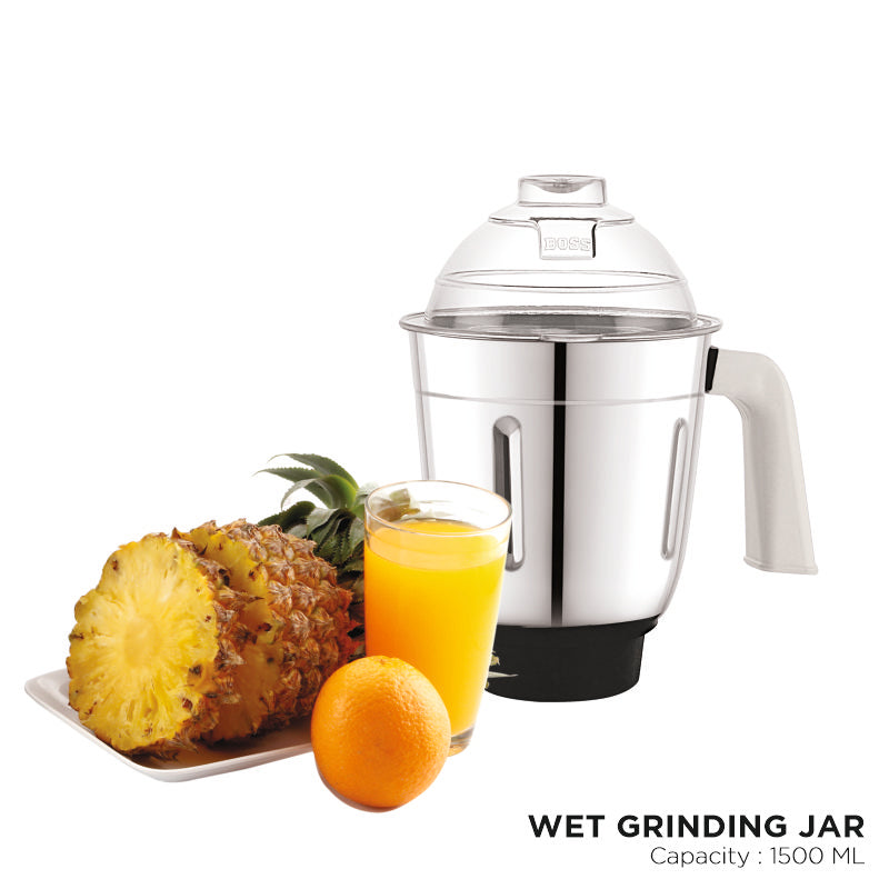 BOSS Thunder Deluxe 550W Mixer Grinder with Powerful Motor, 3 SS Jars, 5 years warranty
