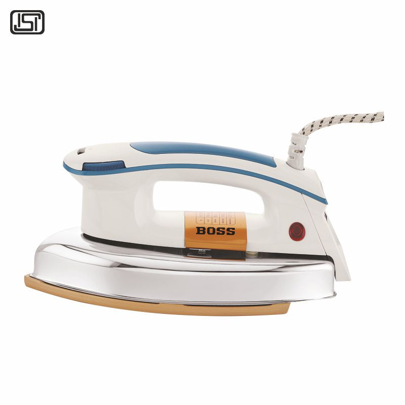 BOSS Topaz Heavyweight 1000 watts Dry Iron, Non Stick Soleplate coating, double ISI safety