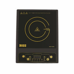 BOSS Chefmax 1600 Watts Induction Cooktop, Menu Option, Soft Touch Button, temperature adjustment, Black
