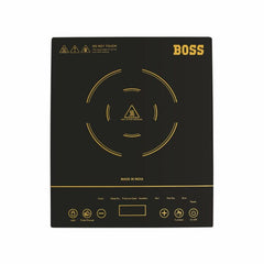 BOSS Chefmax 1800 Watts Induction Cooktop, Menu Option, Soft Touch Button, temperature adjustment, Black