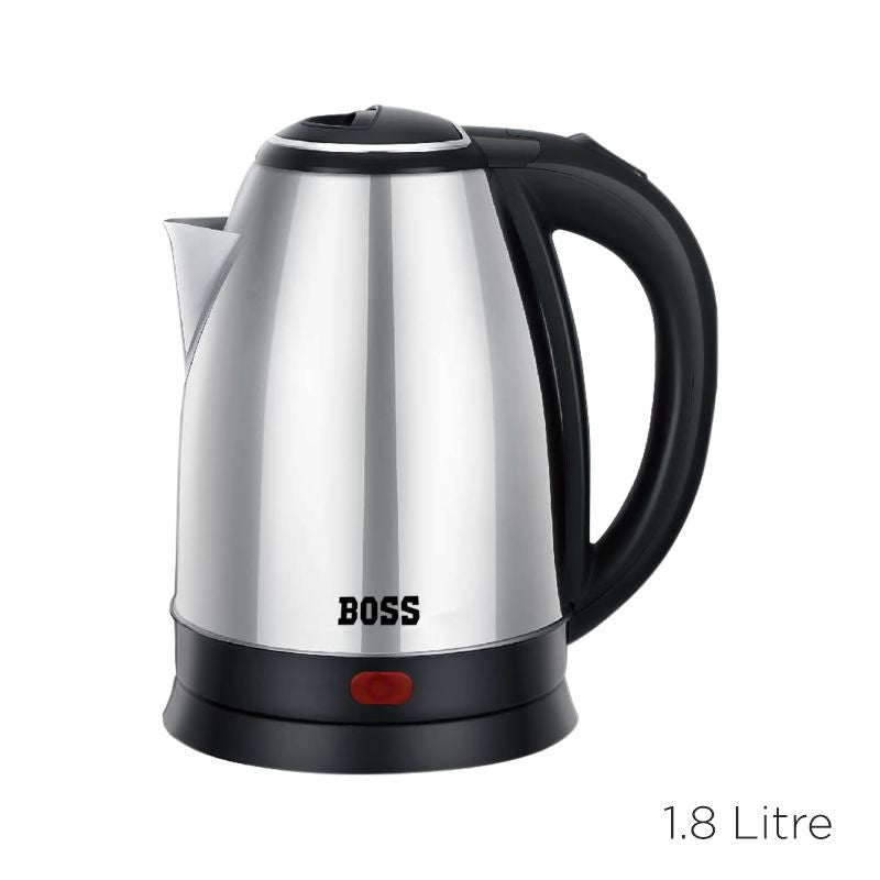 BOSS Simmer Electric Kettle with Stainless Steel Body, 1.8 litre, 1500 watts, Silver