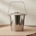 VINOD Stainless Steel Balti with Lid, 12.30 Litre Capacity Made from High Quality Steel with Mirror Finish, Strong Durable & Rust Free